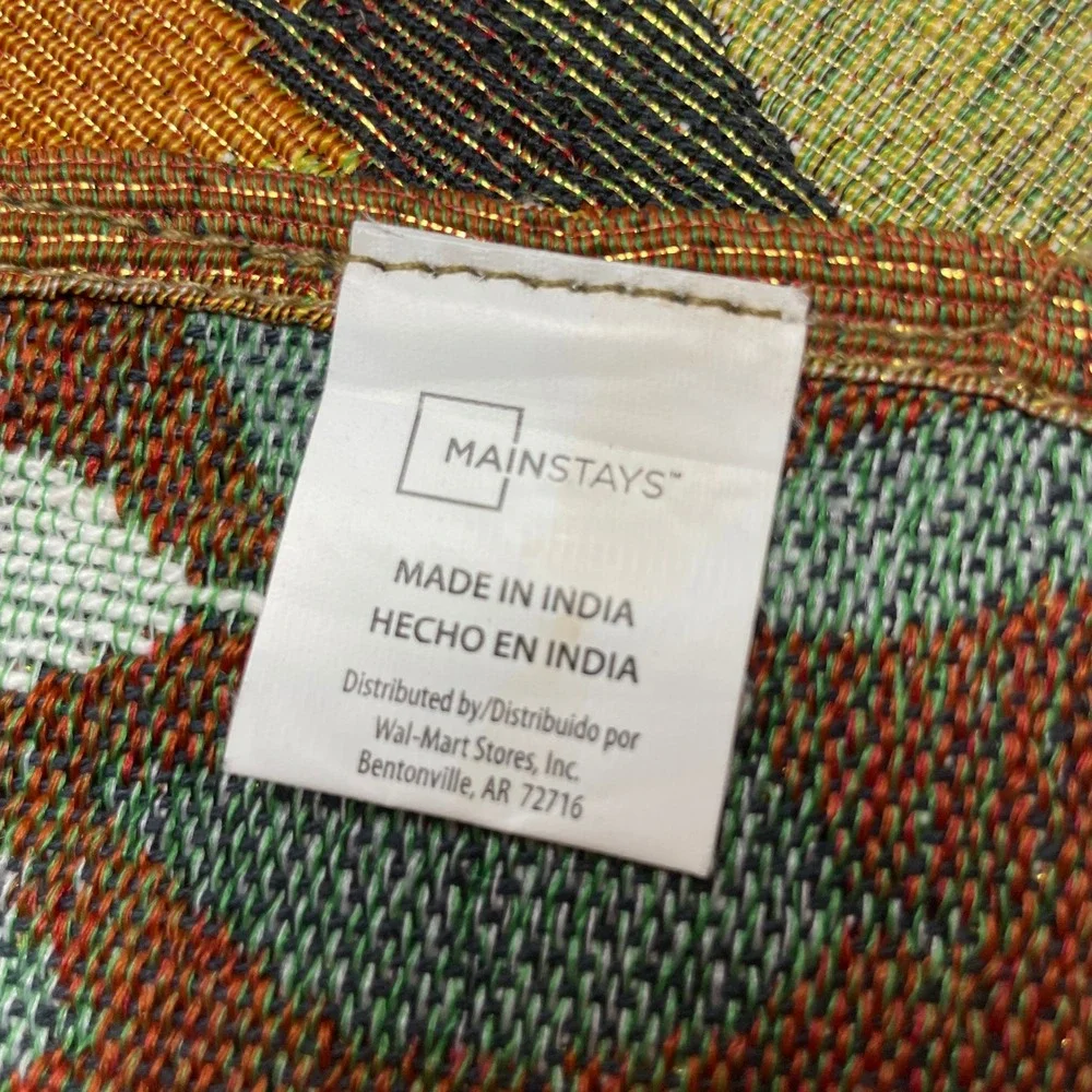 4 Mainstays Fox Tapestry Placemats Green Brown Autumn Harvest Woodland Critter